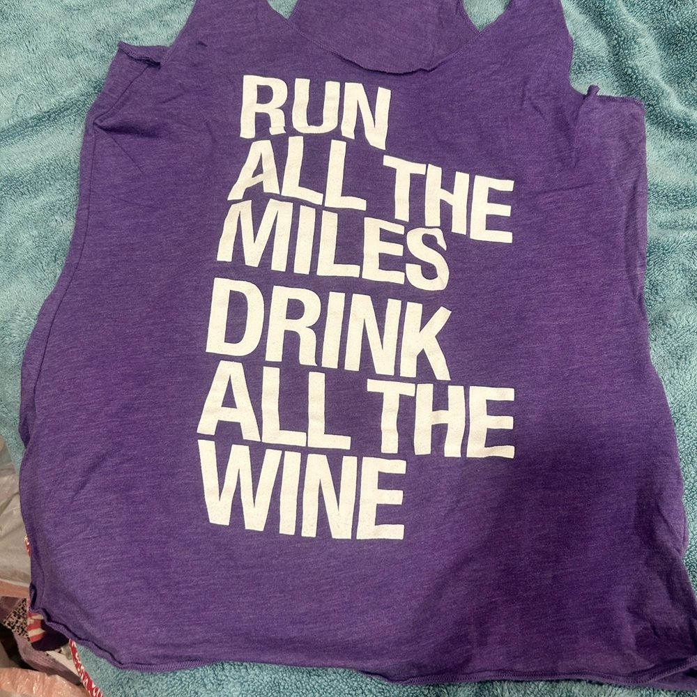 Purple Slogan Tank Top